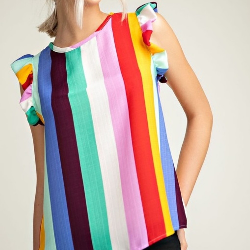 Rainbow Ruffled Top - Picture 2 of 3